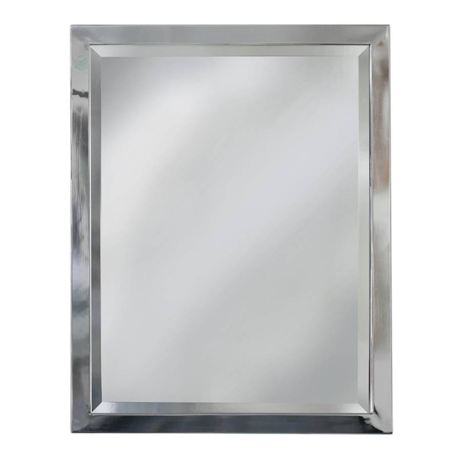 Shop Allen + Roth 24 In X 30 In Chrome Rectangular Framed Bathroom For Chrome Framed Mirrors (Photo 1 of 15)