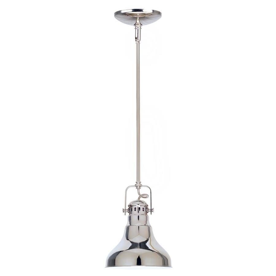 Shop Allen + Roth 8.1 In Polished Nickel Industrial Mini Dome For Polished Nickel Pendant Lights Fixtures (Photo 10 of 15)