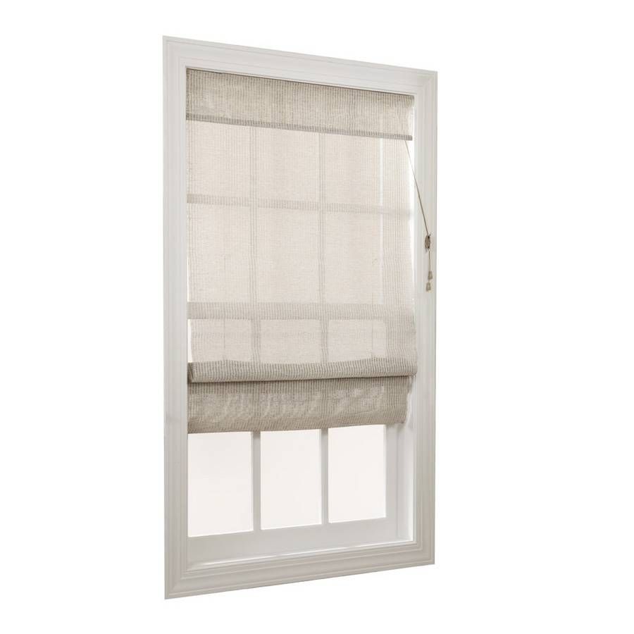 Shop Allen + Roth Driftwood Light Filtering Fabric Roman Shade Pertaining To Allen And Roth Shades (View 4 of 15)