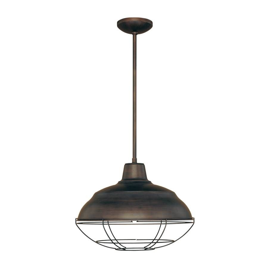 Shop Millennium Lighting Neo Industrial 17 In Rubbed Bronze Throughout Lowes Outdoor Hanging Lights (View 8 of 15)