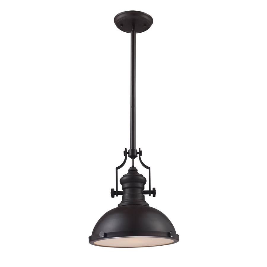 Shop Portfolio 13 In Oiled Bronze Single Pendant At Lowes Pertaining To Lowes Portfolio Pendant Lights (View 2 of 15)