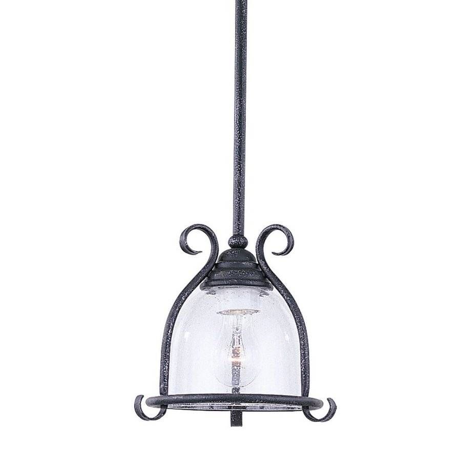 Shop Sea Gull Lighting Manor House 9 In Weathered Iron Wrought Pertaining To Wrought Iron Mini Pendant Lights (View 13 of 15)