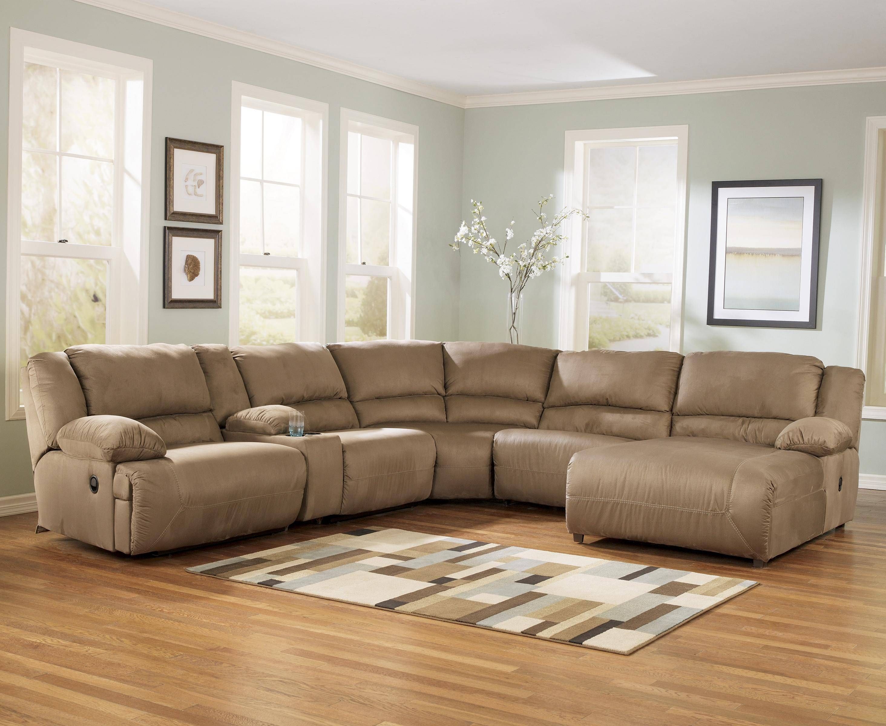 Signature Designashley Hogan – Mocha 6 Piece Motion Sectional Inside 6 Piece Sectional Sofas Couches (View 2 of 15)