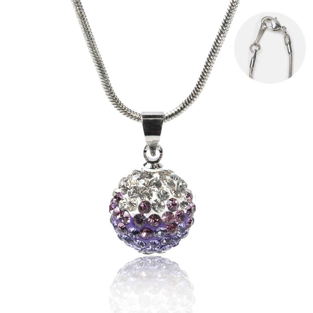 Silver Crystal Disco Ball Pendant Necklace With Snake Chain « Just Pertaining To Disco Ball Pendants (View 12 of 15)