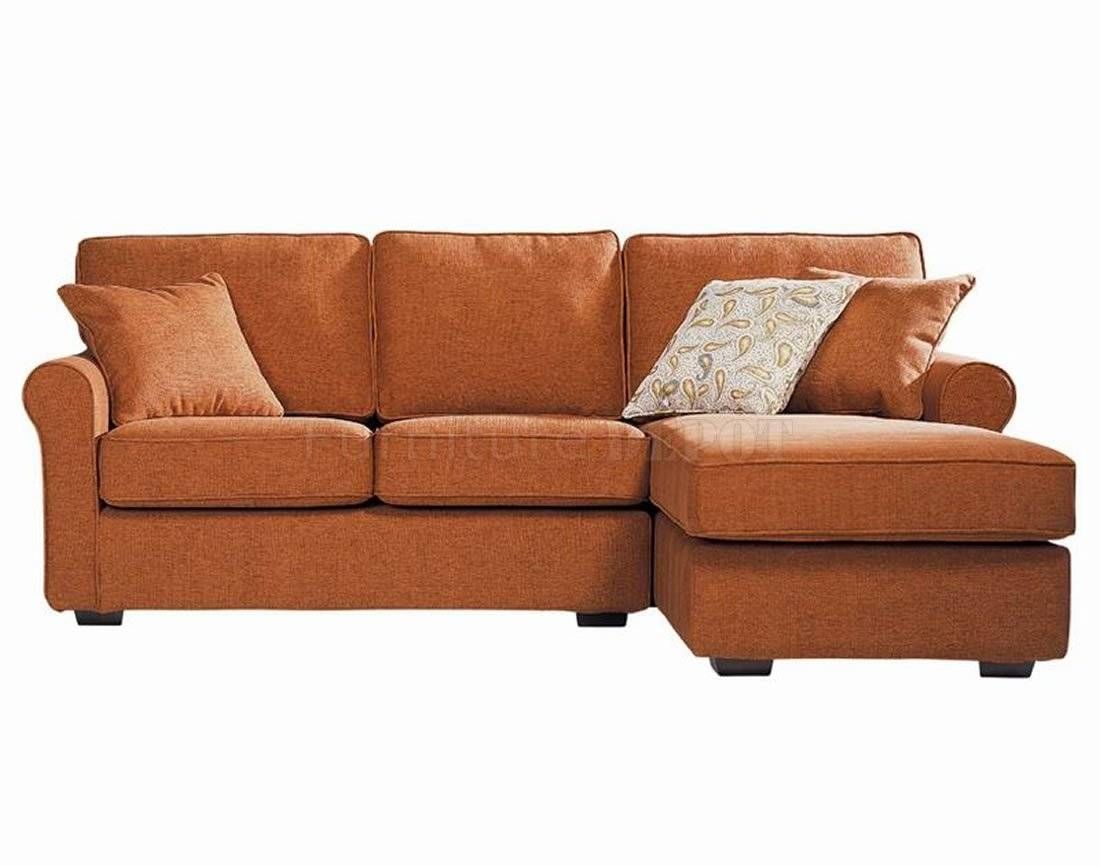 Small Sectional Burnt Orange Sofa For Small Space 3 – Decofurnish In Burnt Orange Sofas (View 13 of 15)