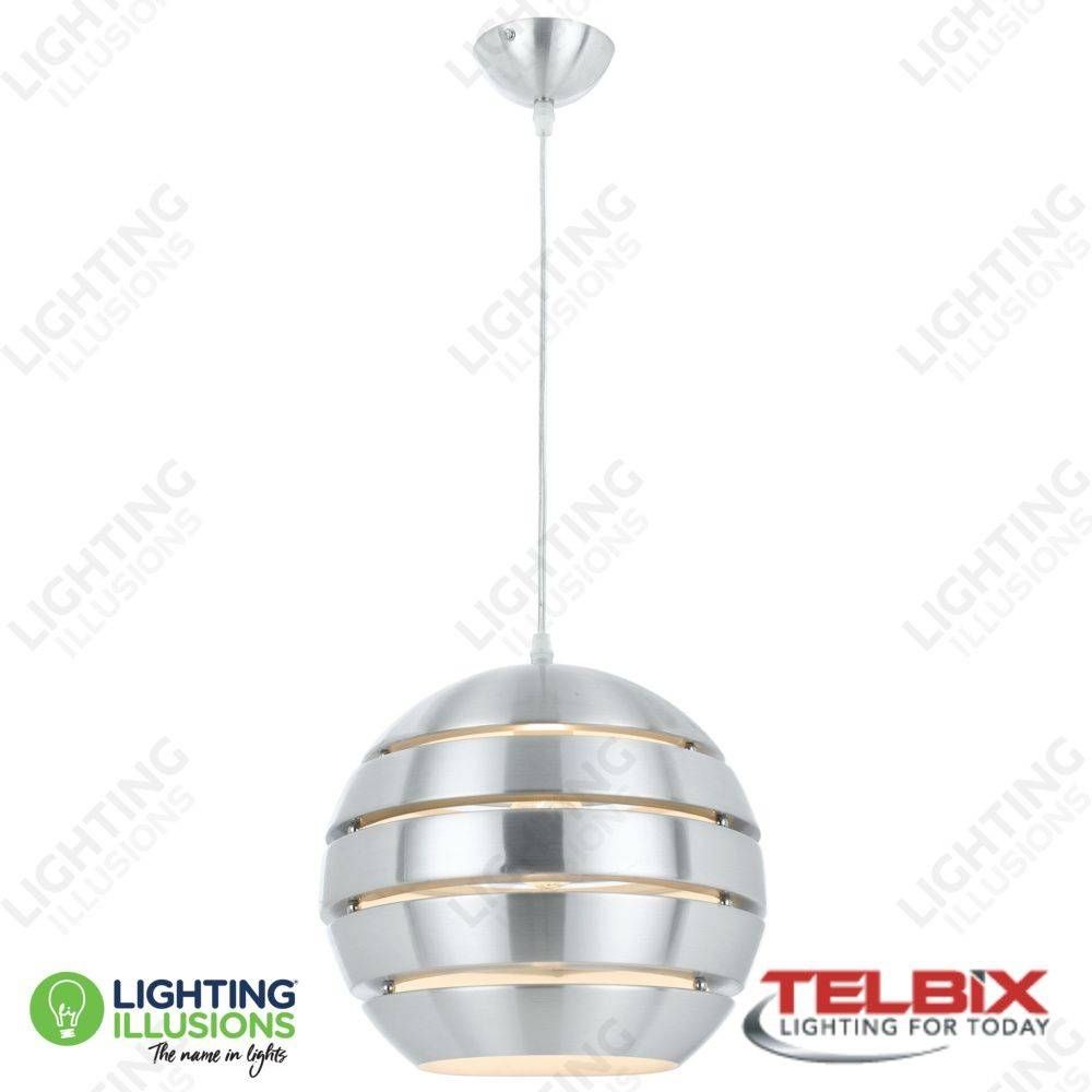 Small Telbix Eva Brushed Aluminium Sphere Pendant – Modern Inside Eva Pendant Lights (View 15 of 15)