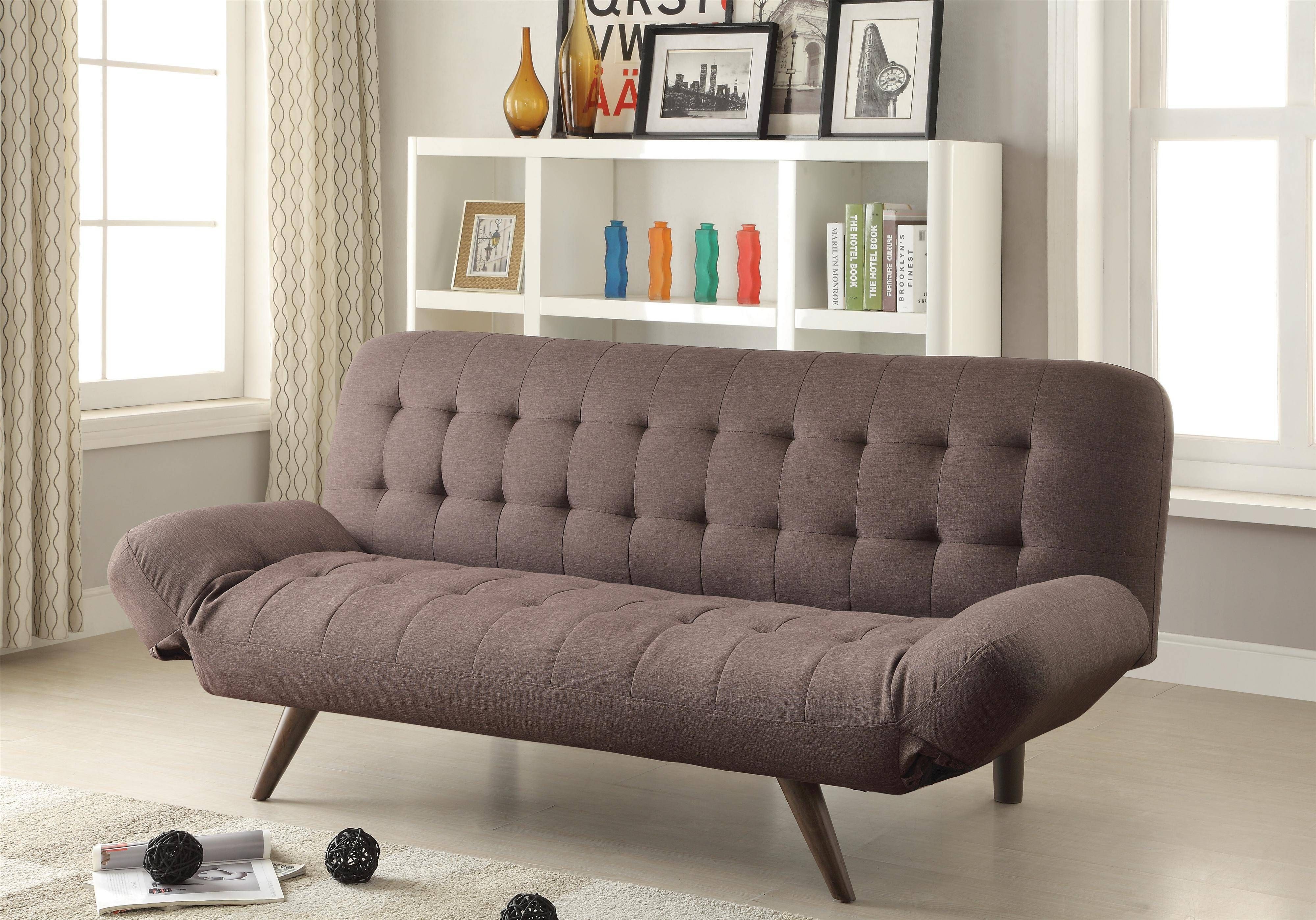 Sofa Beds And Futons Retro Modern Sofa Bed With Tufting & Cone With Coaster Futon Sofa Beds (View 11 of 15)