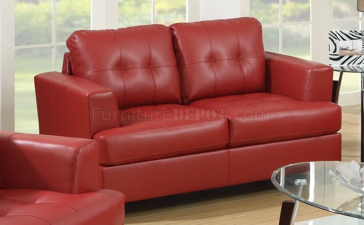 Sofa & Loveseat In Red Bonded Leatherglory Furniture With Regard To Bonded Leather Sofas (View 4 of 15)