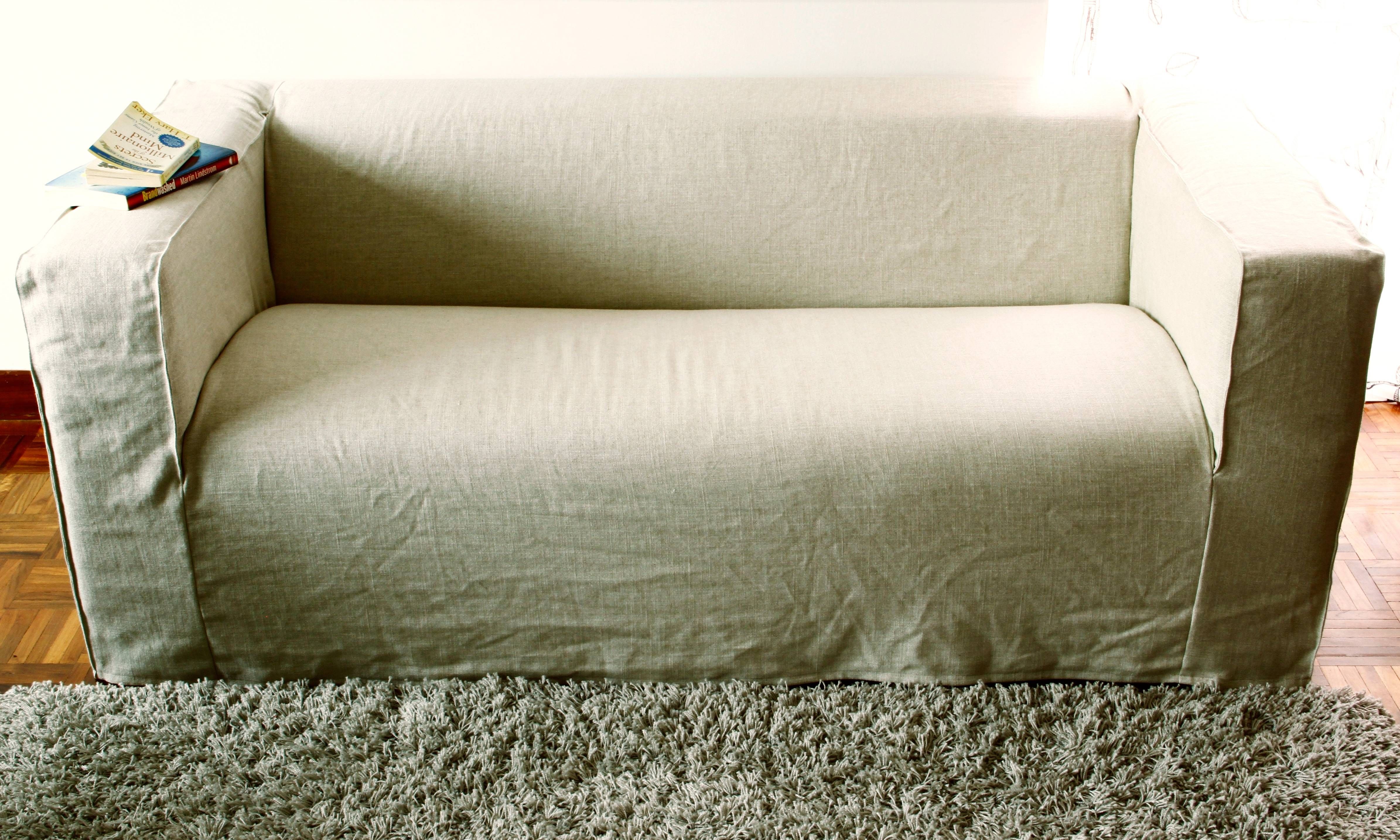 Sofa Slipcovers. Slipcover Style. Stripe Twill Sofa Slipcover Pertaining To Canvas Sofas Covers (Photo 11 of 15)