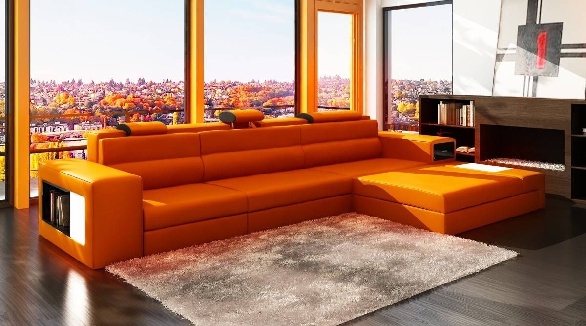 Sofas Center : Burnt Orange Leather Sofa Sleeper Contemporary And In Burnt Orange Sectional Sofas (Photo 14 of 15)