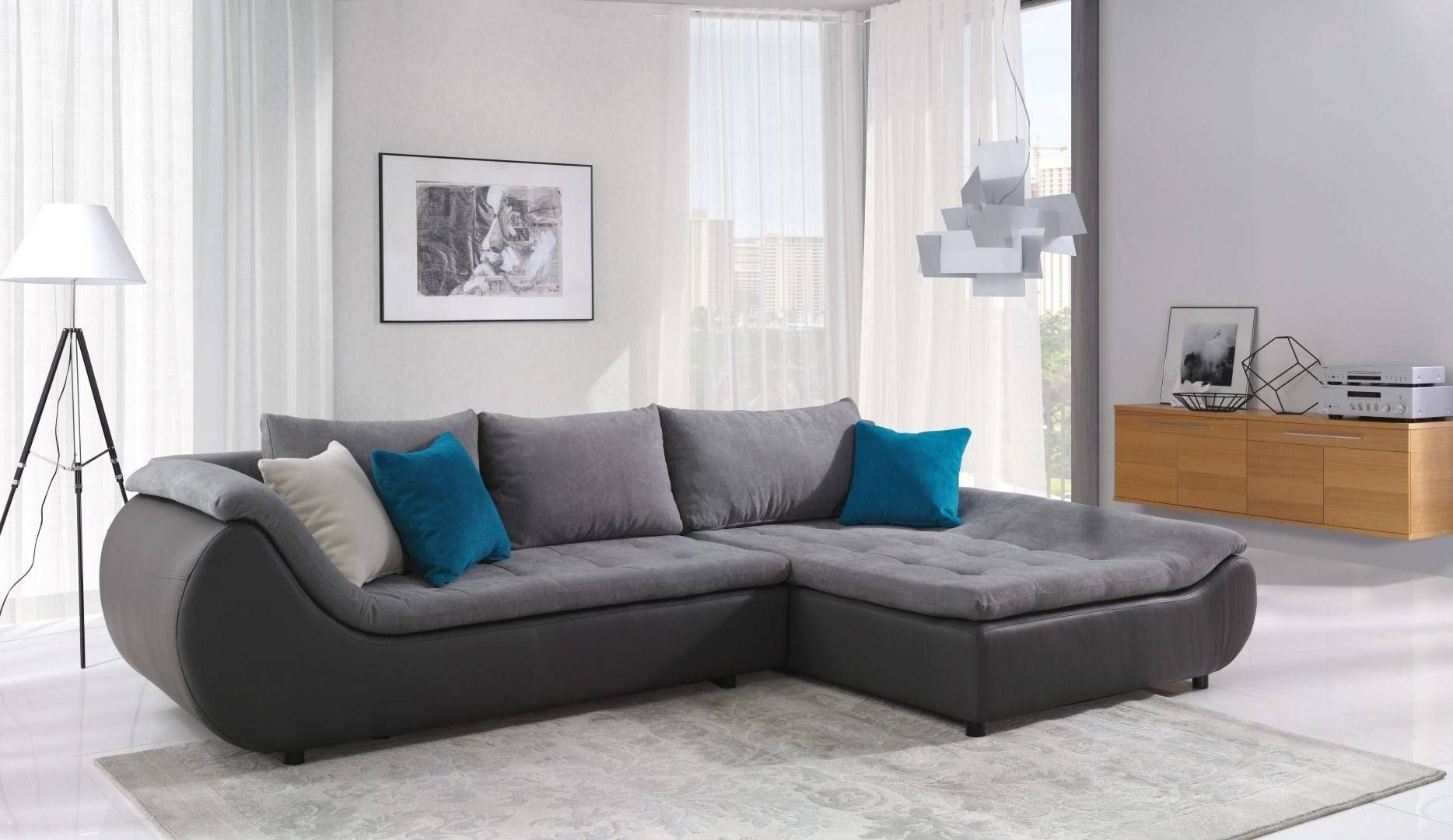 Sofas Center : Lovable Sleeper Sofa With Chaise Lounge Alluring Throughout Narrow Sectional Sofas (View 2 of 15)