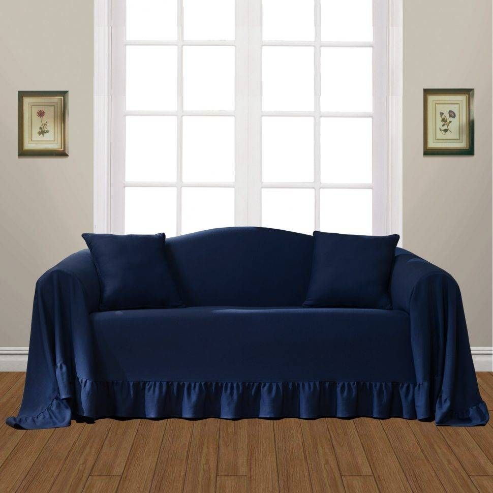 Sofas Center : Navy Blue Sofa Cover Best Home Furniture Ideas Within Blue Sofa Slipcovers (Photo 3 of 15)