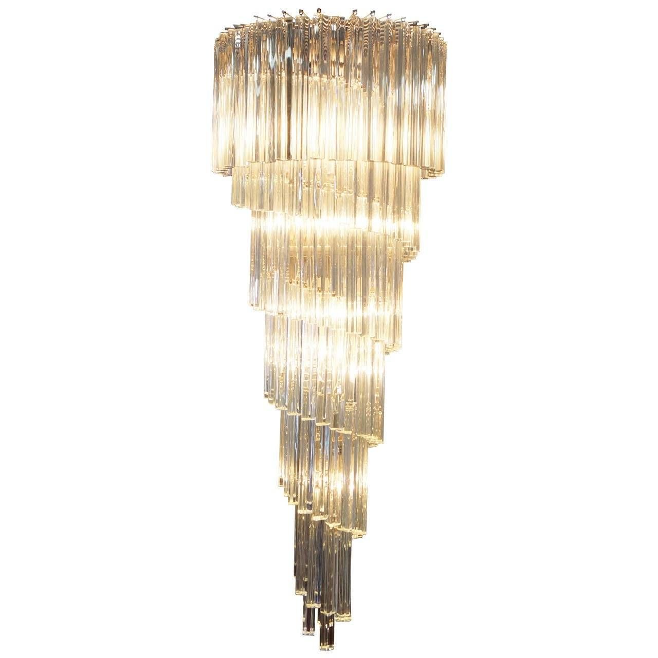 Spiral Murano Glass Chandeliervenini For Sale At 1stdibs For Venetian Glass Ceiling Lights (View 8 of 15)