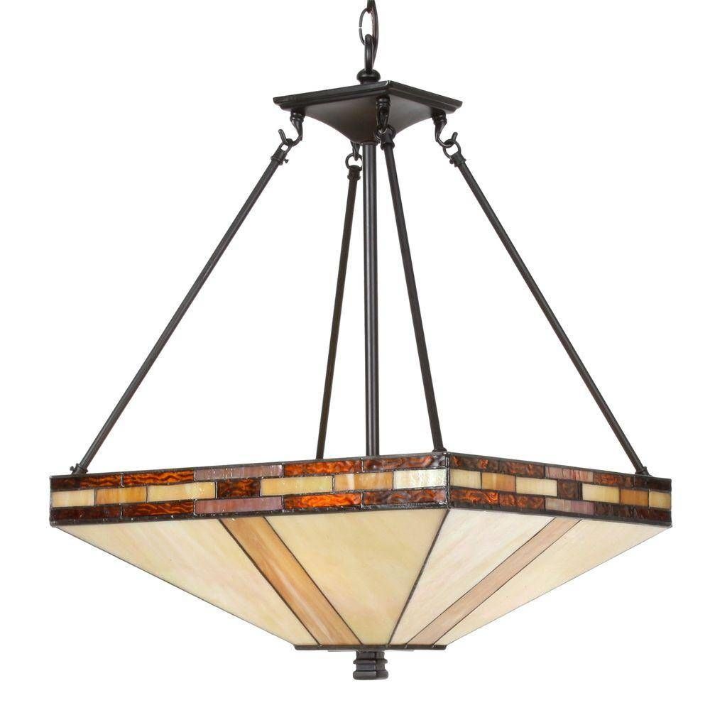 Springdale Lighting Mission 3 Light Antique Bronze Inverted Throughout Mission Pendant Light Fixtures (View 12 of 15)