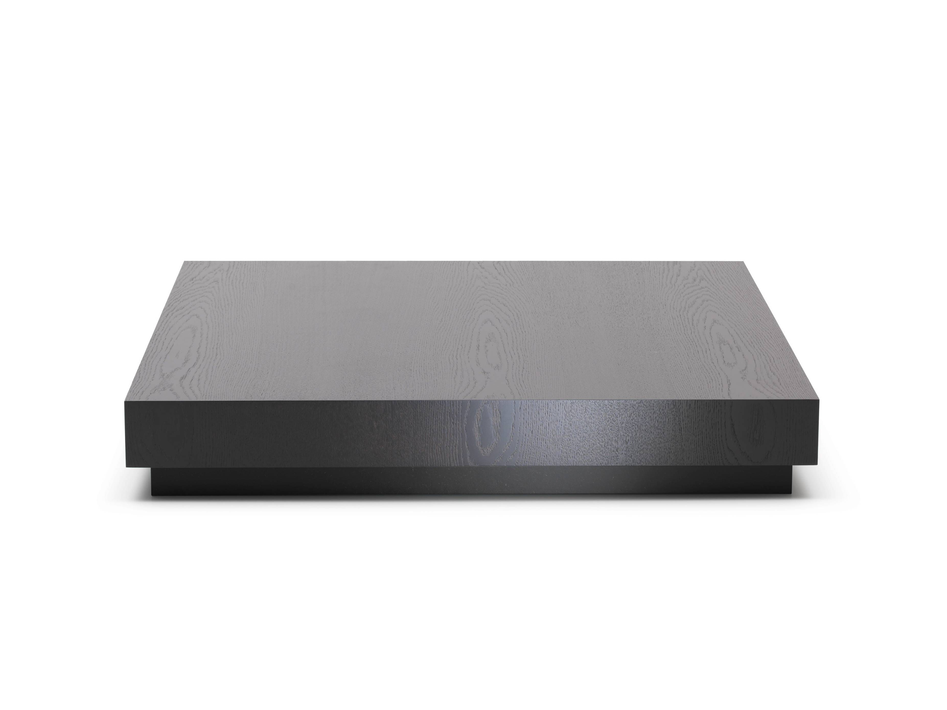 Square Wood Low Profile Coffee Table Painted With Black Color For Throughout Low Wood Coffee Tables (View 8 of 15)