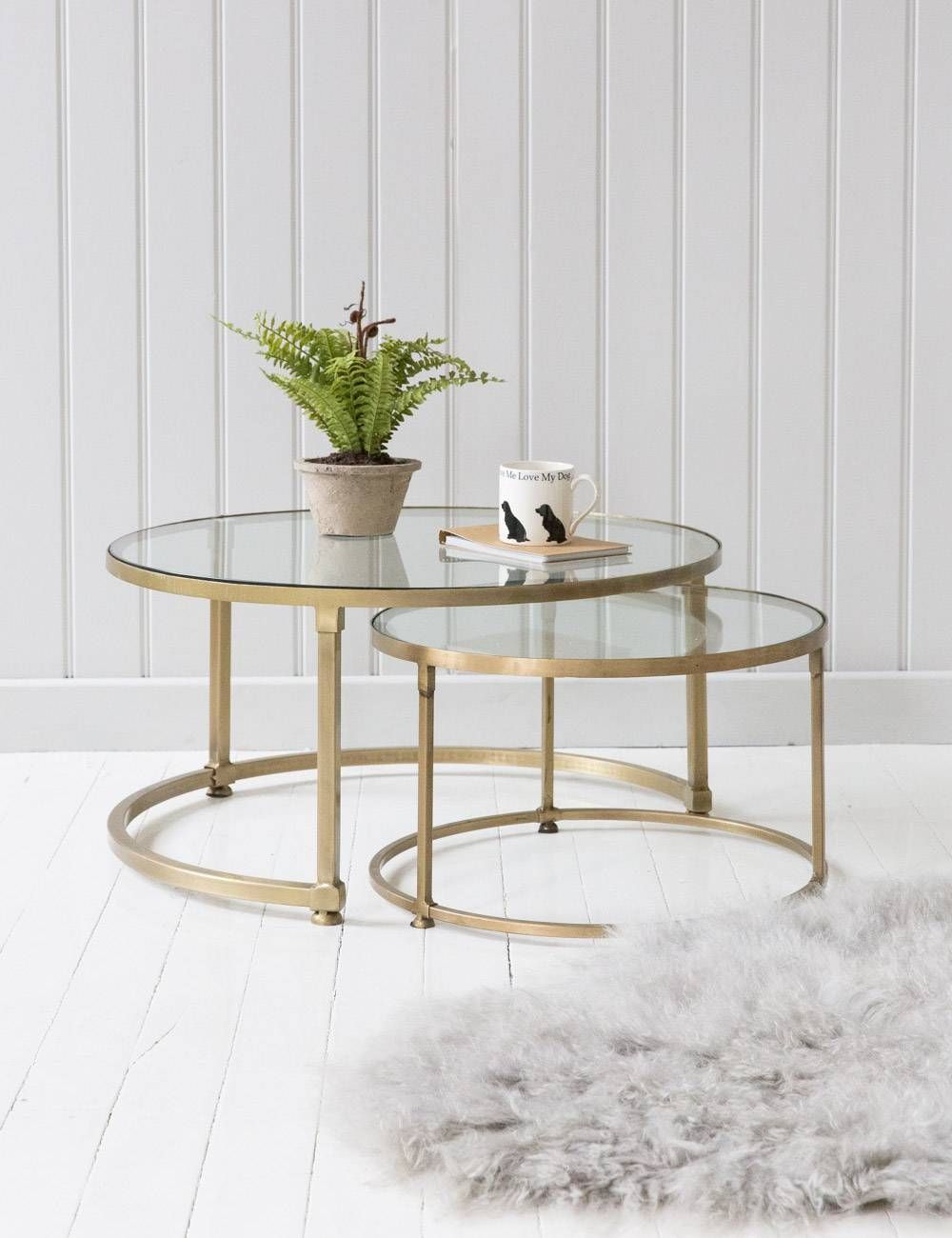 Stacking Round Glass Coffee Table Set | Rose & Grey Inside Gold Round Coffee Table (View 14 of 15)