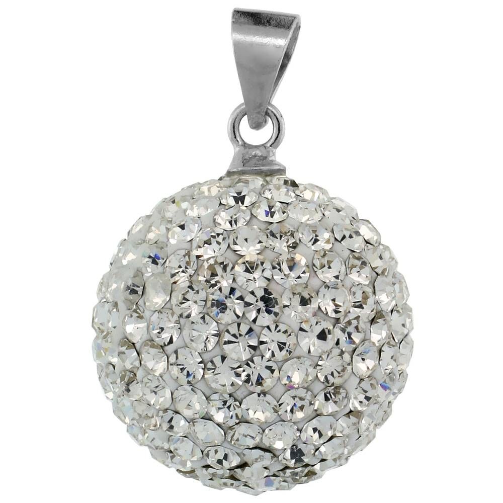 Sterling Silver Jewelry Swarovski & Other Crystals Pendants In Disco Ball Pendants (Photo 1 of 15)