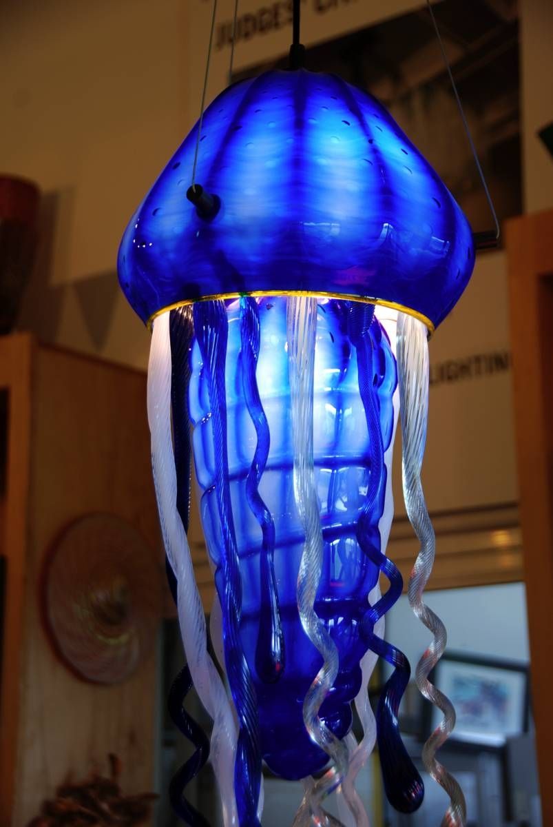 Striniartglasscustomlightingstriniartglasscustomlightingglass Within Jellyfish Pendant Lights (View 3 of 15)