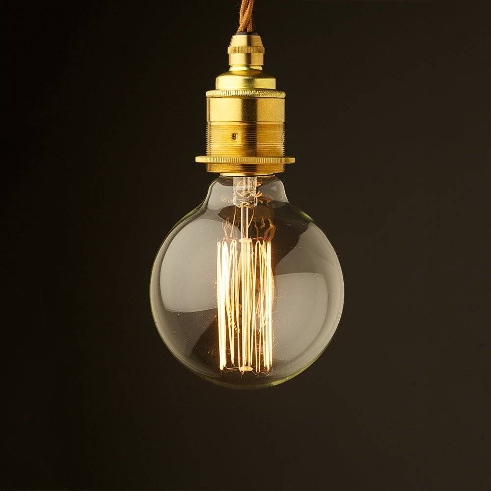 Style Light Bulb E27 New Brass Fitting Within Bare Bulb Lights Fixtures (Photo 15 of 15)