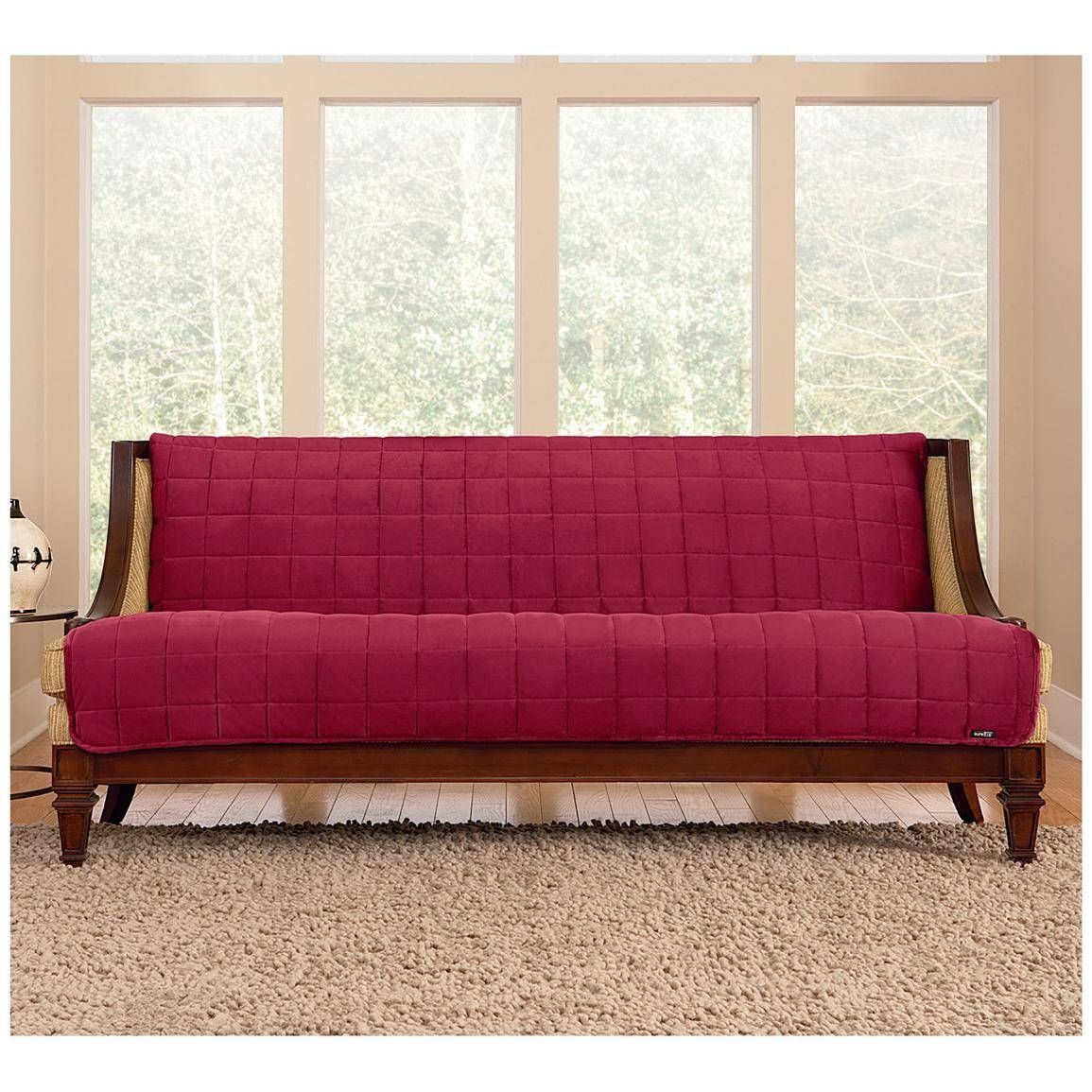 Sure Fit® Quilted Velvet Furniture Friend Armless Sofa Slipcover Inside Armless Couch Slipcovers (Photo 1 of 15)