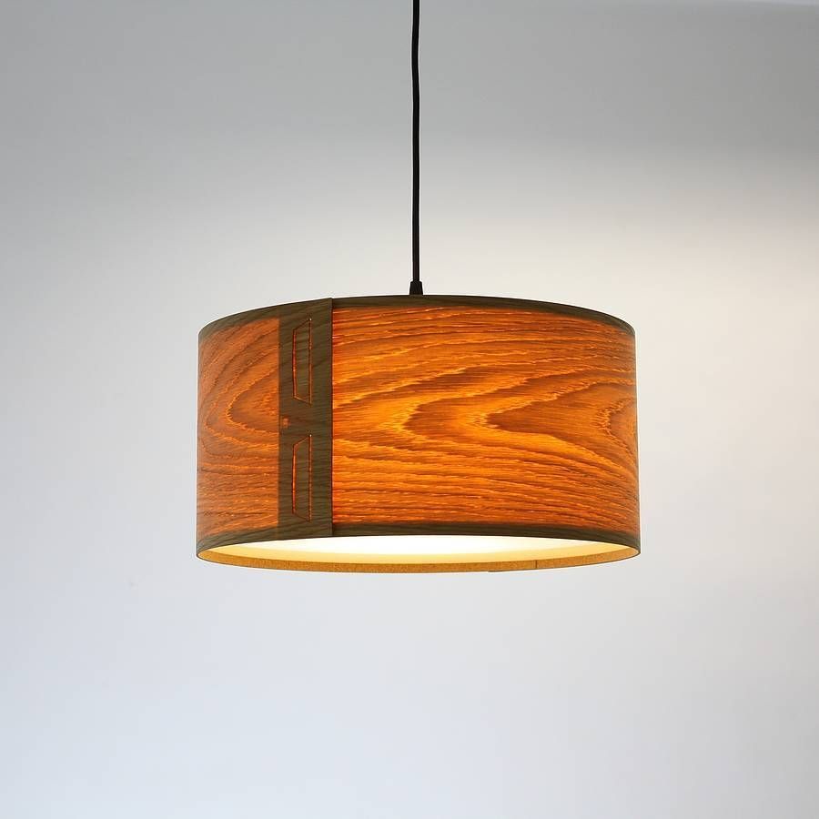 Tab Wood Veneer Light Shadejohn Green | Notonthehighstreet For Wood Veneer Lighting (Photo 2 of 15)