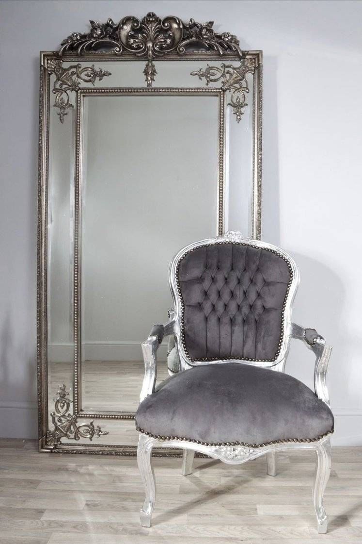 Tall Silver/bronze Vintage Mirror From Dansk Pertaining To Vintage French Mirrors (Photo 7 of 15)