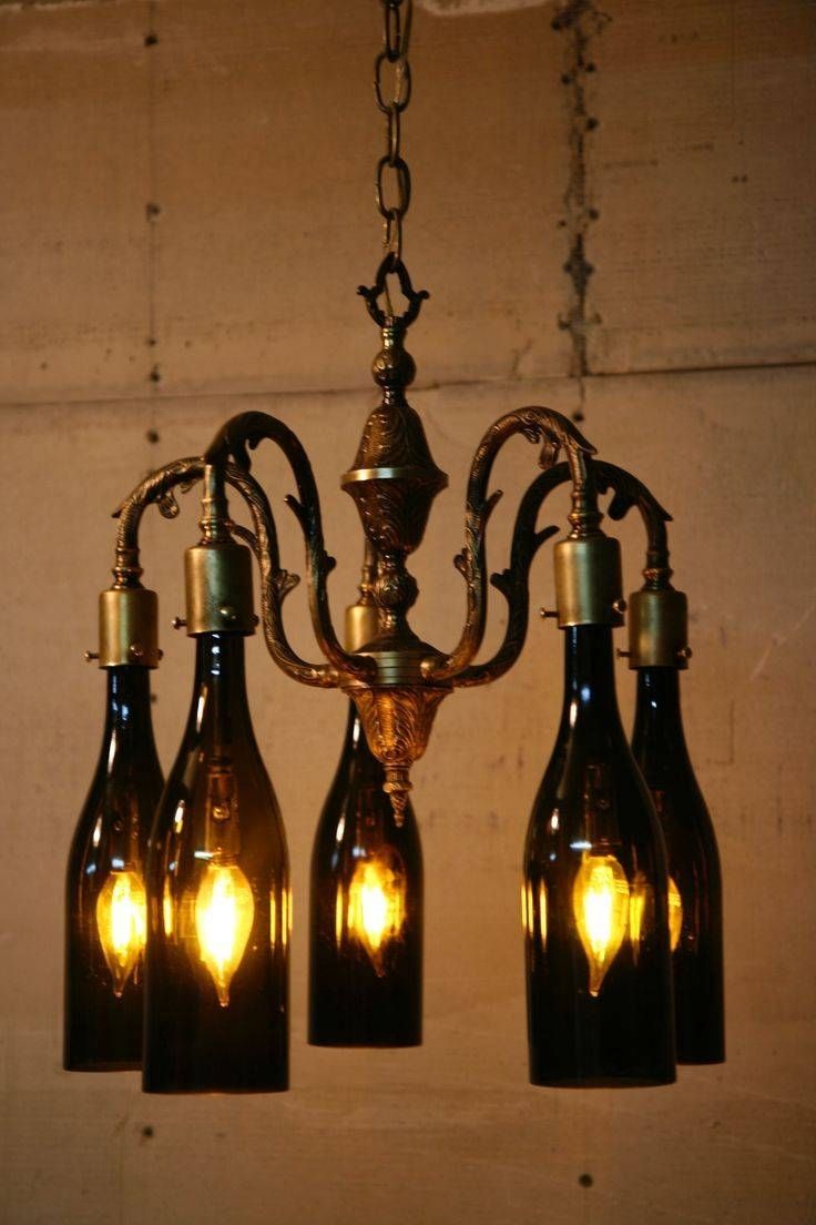 The 25+ Best Wine Bottle Chandelier Ideas On Pinterest | Bottle Throughout Wine Bottle Ceiling Lights (View 11 of 15)