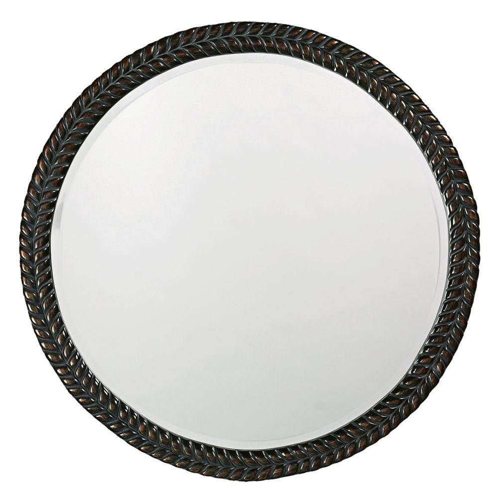 The Howard Elliott Collection 32 In. X 32 In. Round Framed Mirror In Round Antique Mirrors (Photo 11 of 15)