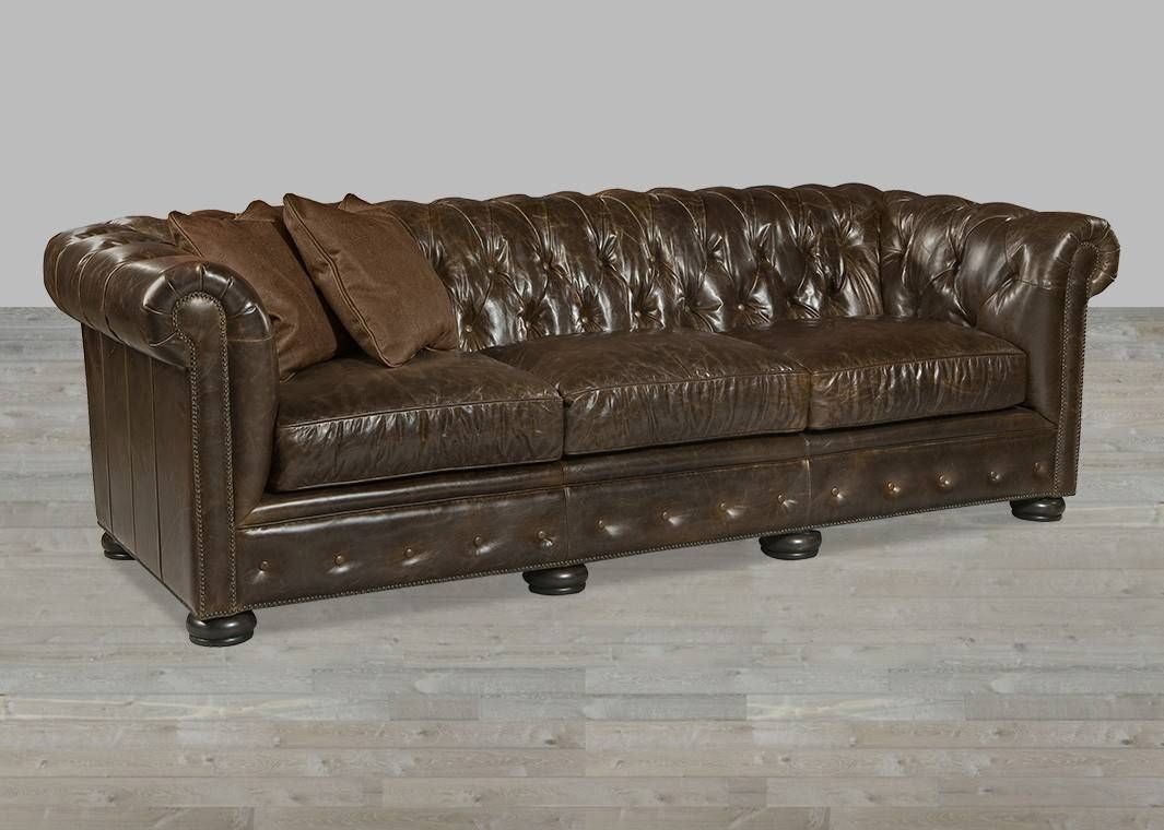Tobacco Leather Chesterfiled Style Sofa Pertaining To Brompton Leather Sofas (View 12 of 15)