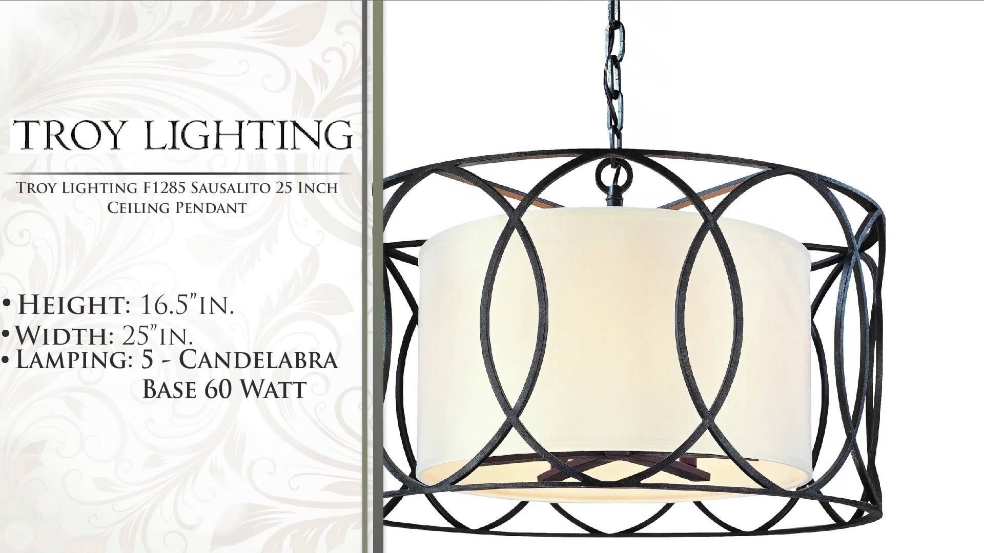 Troy Lighting F1285 Sausalito 25 Inch Ceiling Pendant – Youtube Throughout Troy Lighting Sausalito Pendants (View 7 of 15)