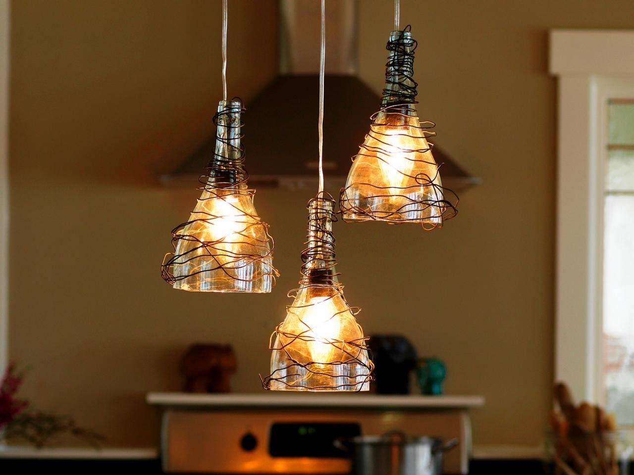 Upcycle Wine Bottle Into Pendant Light Fixtures | How Tos | Diy Pertaining To Wine Pendant Lights (Photo 2 of 15)