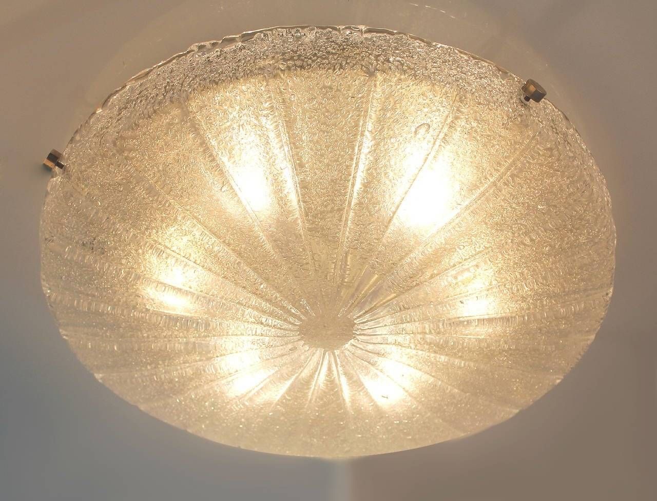 Very Large Hillebrand Sunburst Murano Glass Flush Mount Lamp Pertaining To Murano Lights Fixtures (View 7 of 15)