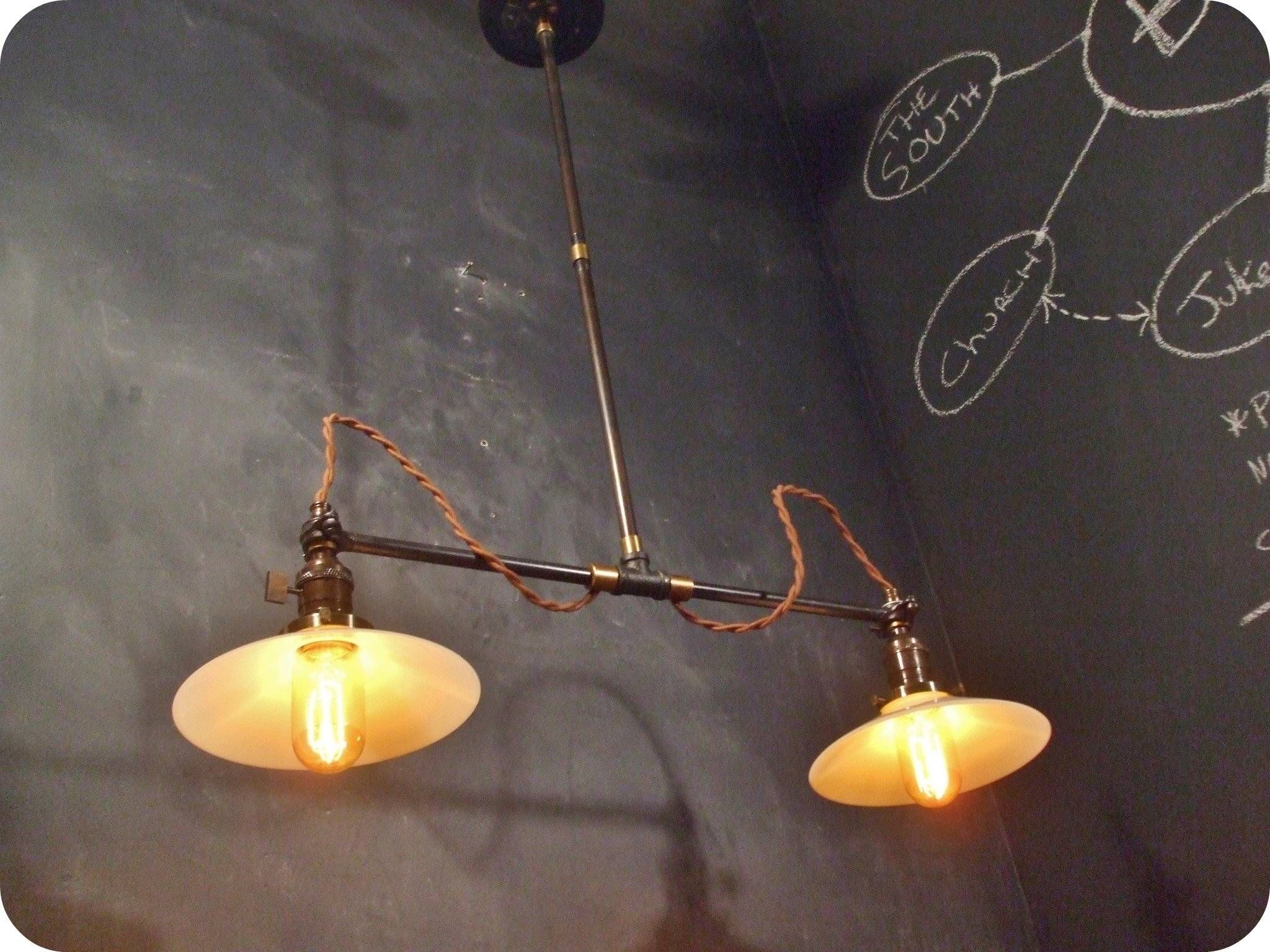 Vintage Industrial Double Shade Ceiling Sconce – Machine Age Flat Inside Double Pendant Lights Fixtures (View 12 of 15)