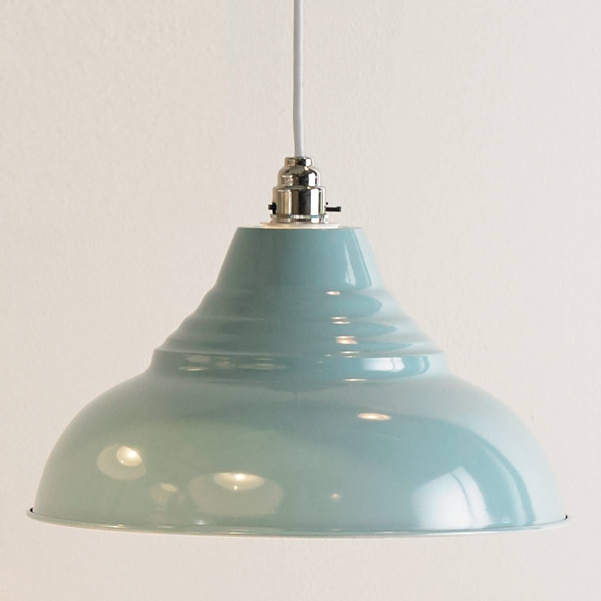 Vintage Metal Powder Blue Pendant Light Shade | Dove Mill With Regard To Pale Blue Pendant Lights (Photo 5 of 15)
