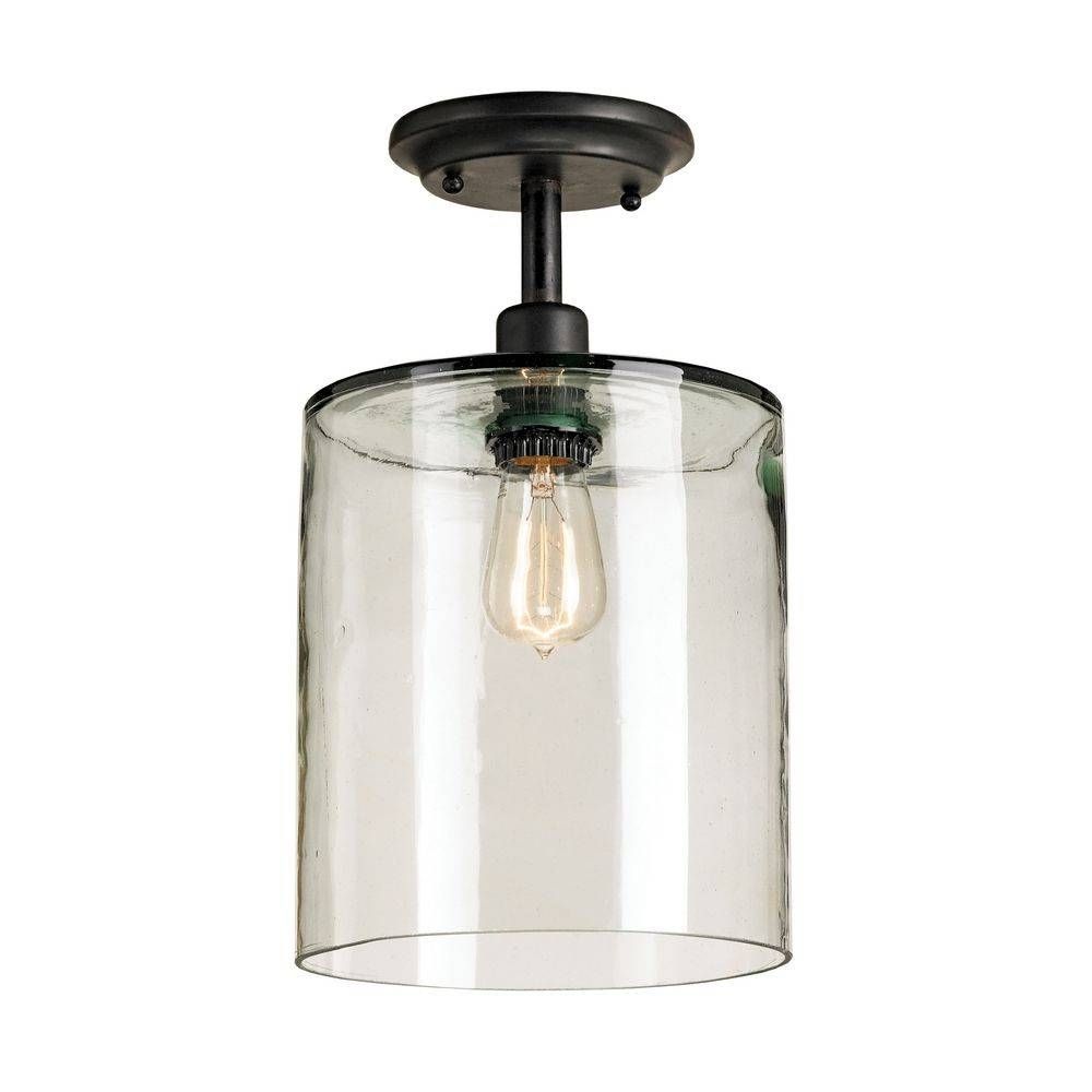 Vintage Style Ceiling Light With Hand Blown Recycled Glass Shade Inside Recycled Glass Lights Fixtures (View 10 of 15)
