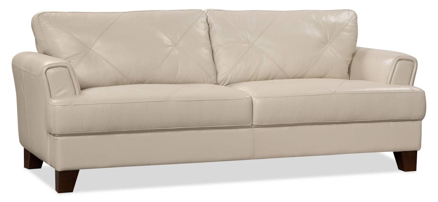 Vita 100% Genuine Leather Sofa – Smoke | The Brick Pertaining To Cindy Crawford Leather Sofas (View 2 of 15)