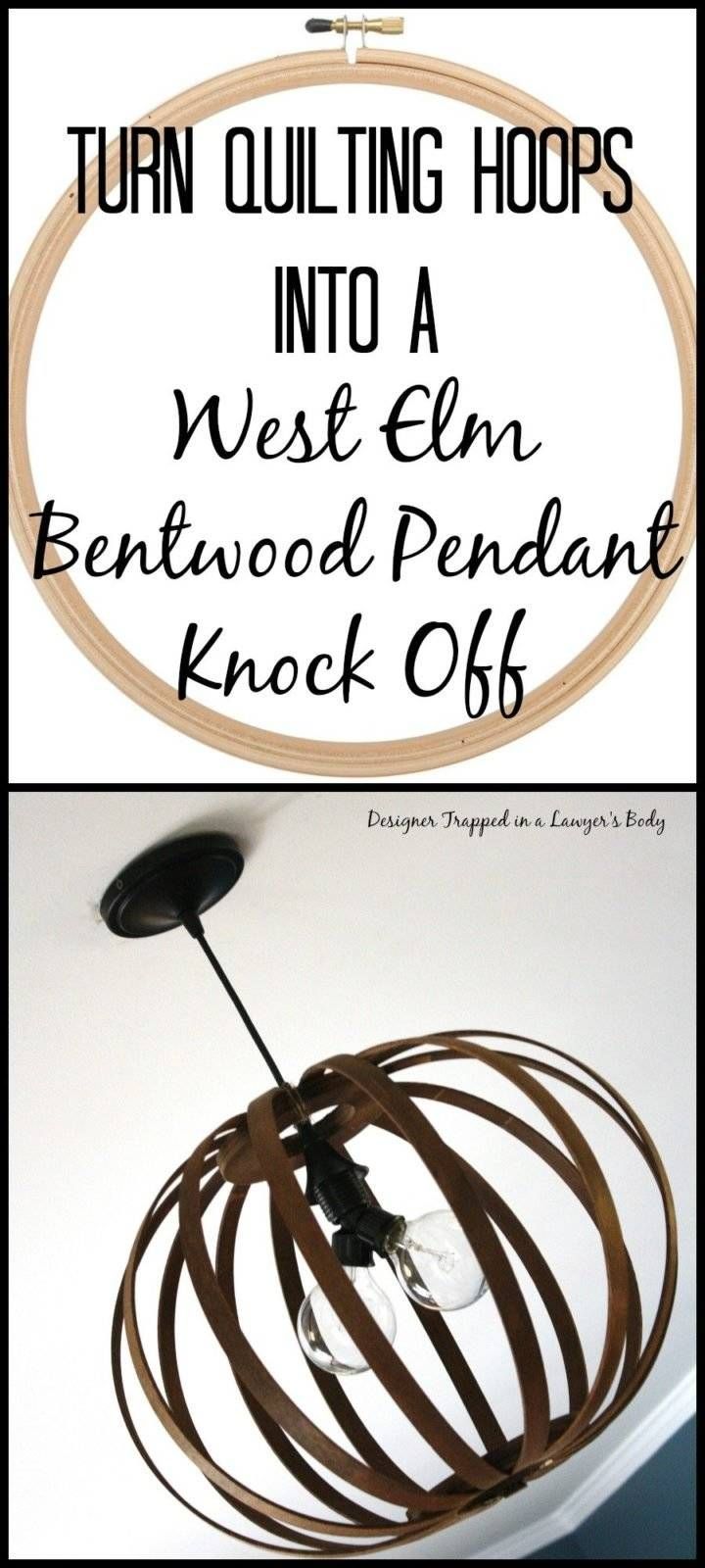 West Elm Knock Off ~ Diy Bentwood Pendant Tutorial | Designer With Regard To Bent Wood Pendant Lights (View 11 of 15)