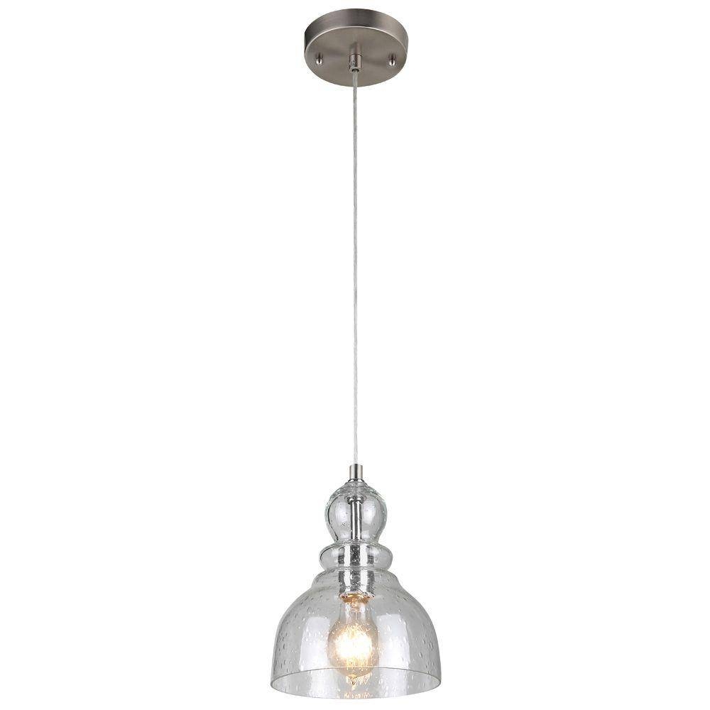 Westinghouse 1 Light Brushed Nickel Adjustable Mini Pendant With Regarding Westinghouse Pendant Lights (Photo 1 of 15)