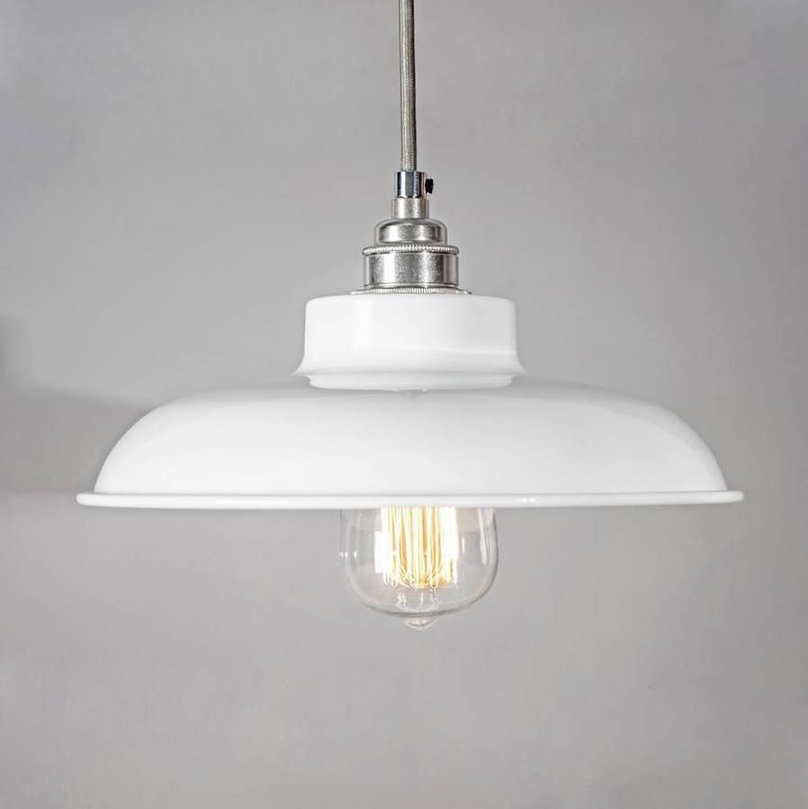 White Industrial Pendant Light – Baby Exit Regarding Black And White Drum Pendant Lights (View 12 of 16)