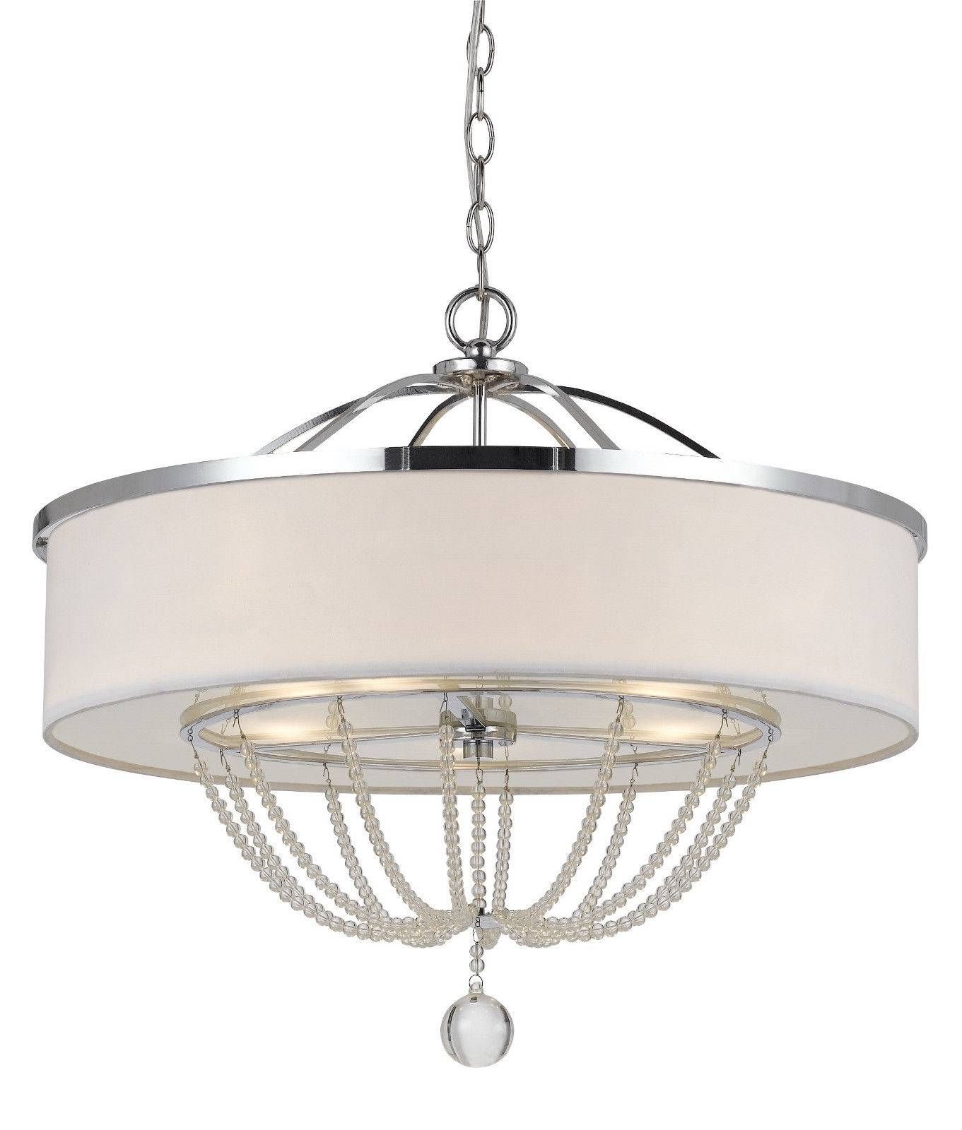White Modern Chandelier | Chandelier Models Throughout White Drum Lights Fixtures (Photo 7 of 15)