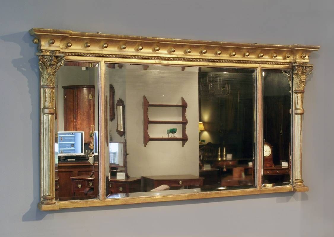 William Iv Gilt Overmantel Mirror, Antique Gilt Mirror, Mantel Intended For Antique Overmantle Mirrors (View 8 of 15)