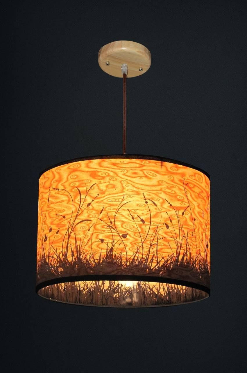 Wood Lampshade Series – Oaklamp In Wood Veneer Lights Fixtures (Photo 2 of 15)