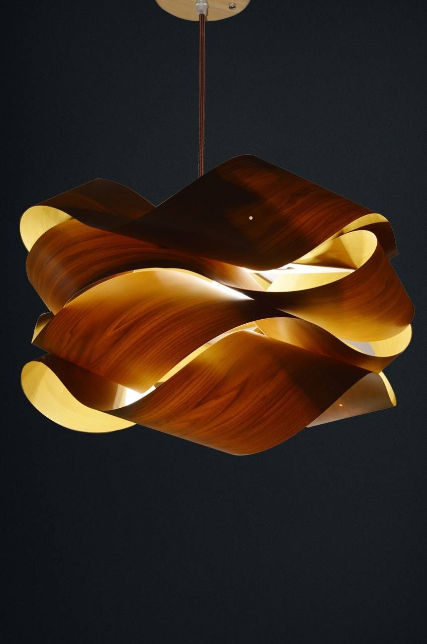 Wood Pendant Lamp Op2030 – Oaklamp Inside Wood Veneer Lighting Pendants (View 15 of 15)