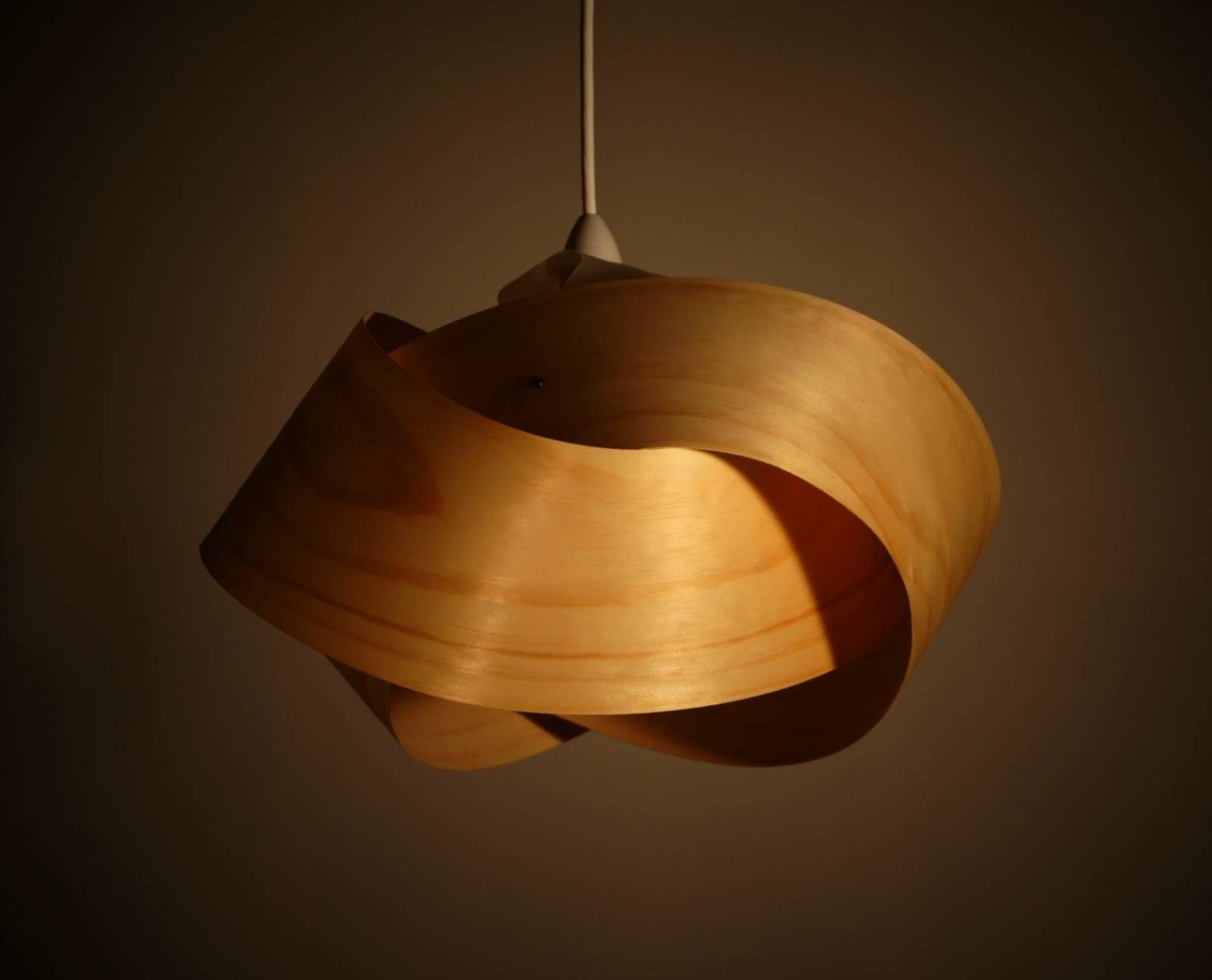 Wood Veneer Light Shade – Twist | Felt With Regard To Wood Veneer Lights Fixtures (Photo 4 of 15)