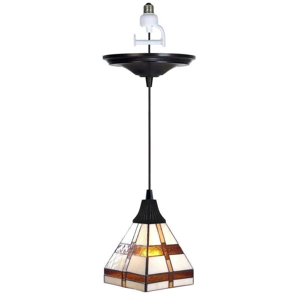 Worth Home Products Instant Pendant Series 1 Light Antique Bronze In Tiffany Pendant Light Fixtures (View 14 of 15)