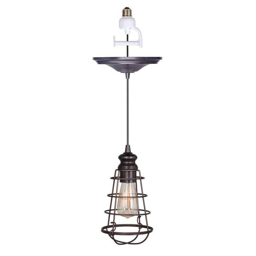 Worth Home Products Instant Pendant Series 1 Light Brushed Bronze For Instant Pendant Lights (View 1 of 15)