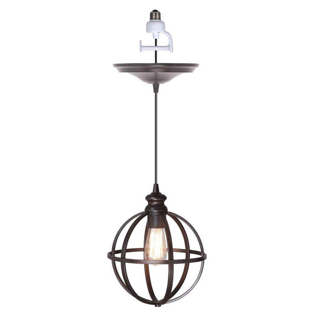 Worth Home Products Instant Pendant Series 1 Light Brushed Bronze Regarding Pendant Lights Conversion Kits (Photo 1 of 15)