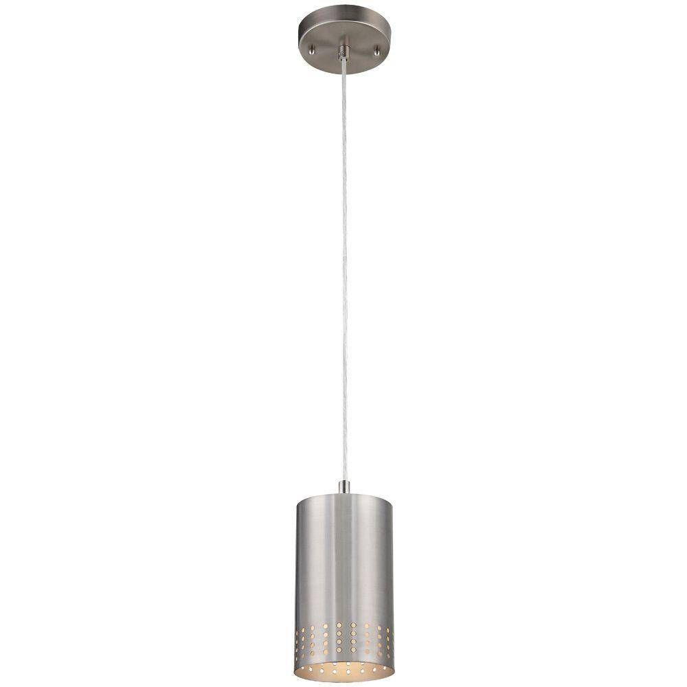 Worth Home Products Instant Pendant Series 1 Light Brushed Nickel Throughout Brushed Nickel Pendant Lighting (View 6 of 15)