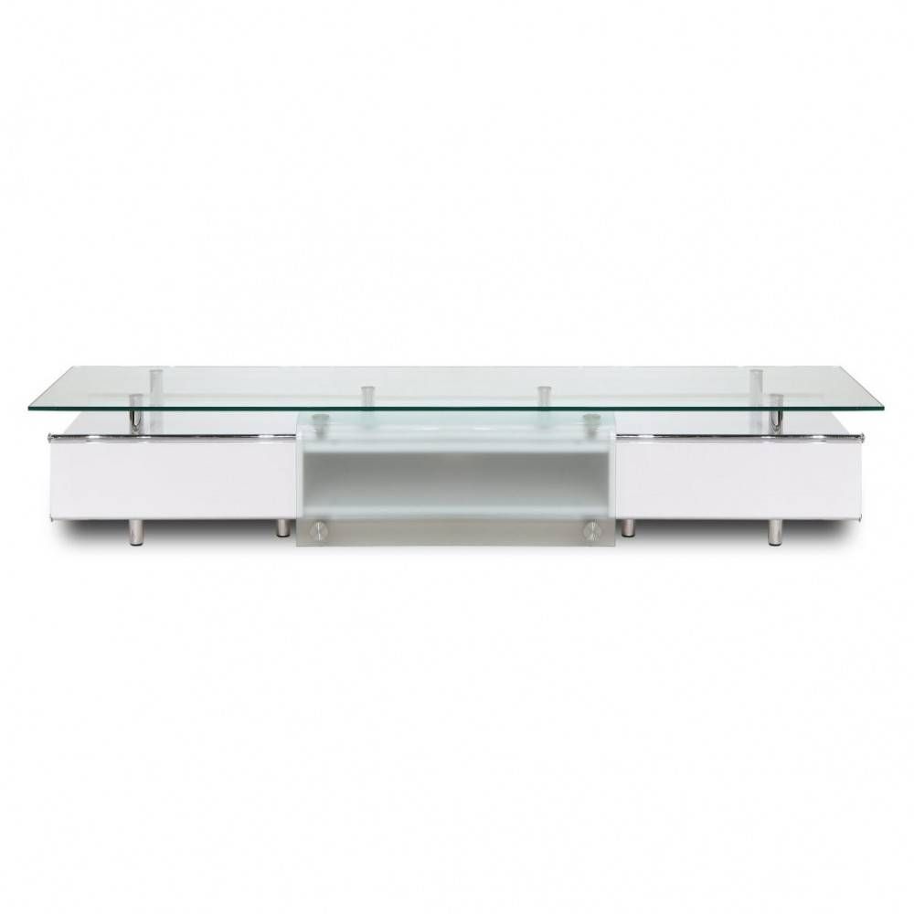 $1,329.00 Ema High Gloss White Tv Stand With Sliding Frosted Glass Pertaining To White Glass Tv Stands (Photo 6 of 15)