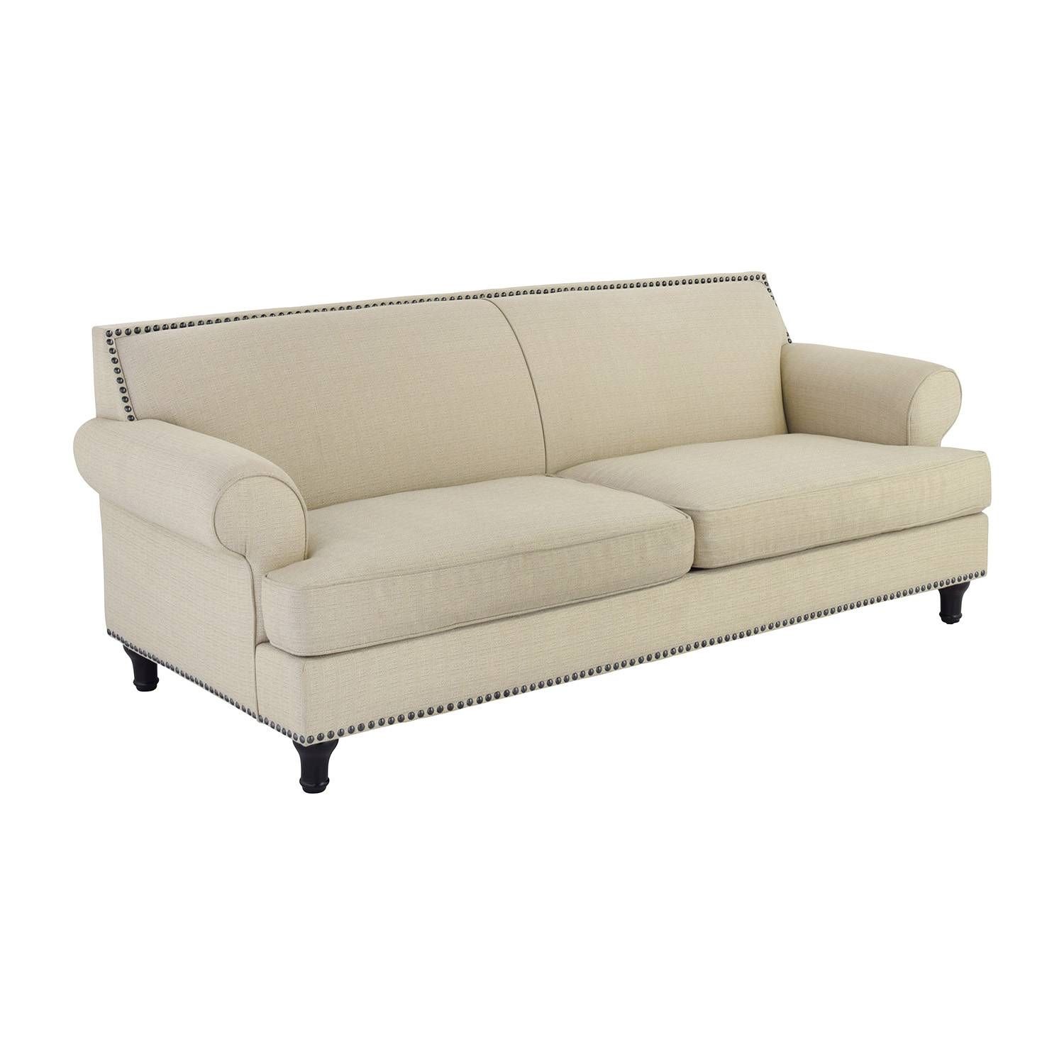48% Off – Pier 1 Pier 1 Carmen Tan Couch With Studs / Sofas For Pier 1 Sofas (View 3 of 15)